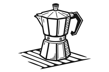 kettle icon black and white on white background