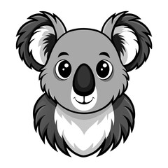 koala only black and white silhouette