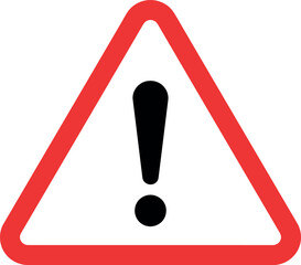Red warning triangle with black exclamation mark