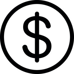 Dollar coin icon finance money currency symbol