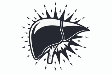 liver black and white silhouette