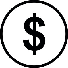 Dollar coin symbol icon