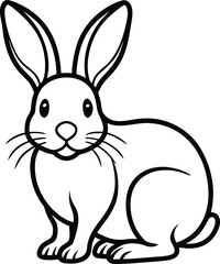 Obraz premium A cute bunny with long ears is isolated on white background