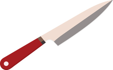 High-quality paring knife isolated on white background – sharp kitchen tool for slicing, peeling, cutting fruits and vegetables – professional stainless steel blade image for micro stock use