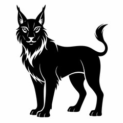 black and white lynx silhouette