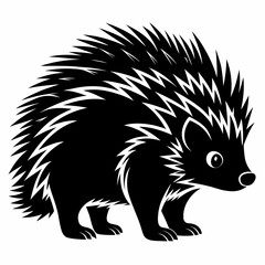 tenrec black and white on white background