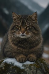 Obraz premium Carpathian Cats in Natural Romanian Landscapes
