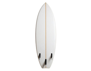 Minimalist White Surfboard with Rounded Nose and Tail, Isolated on Transparent Background