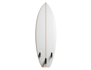 Minimalist White Surfboard with Rounded Nose and Tail, Isolated on Transparent Background