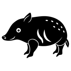 vector illustration of a sea pig silhouette