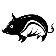 vector illustration of a sea pig silhouette