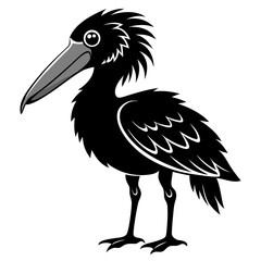 vector illustration of a shoebill bird