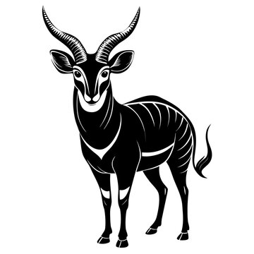 saola black and white silhouette 