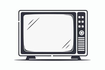 tv black and white on white background