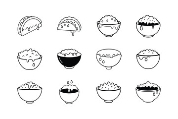 set of bread icons set