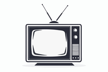 tv black and white on white background