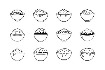 set of bread icons set