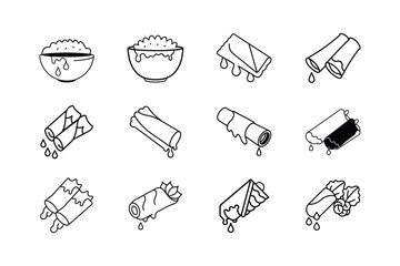 set of bread icons set