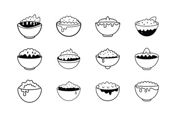 set of bread icons set