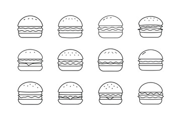 set of bread icons set