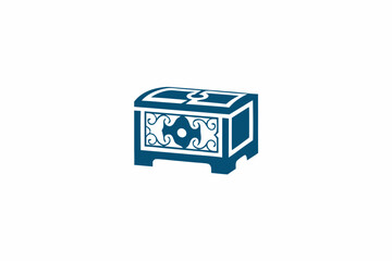 wooden chest  on white background