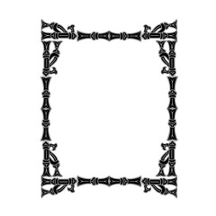 Vintage Ornamental Vector Frame – Elegant Black Vector Border, SVG