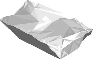 Shiny Aluminum Foil Roll on White Background, Kitchen Wrapping Material, Household Food Packaging Foil, Metallic Cooking Sheet, Reflective Surface, Isolated Stock Image for Commercial Use