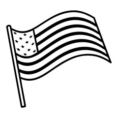 American flag icon perfect for patriotic projects and digital design use.