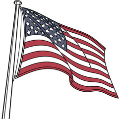 American flag icon perfect for patriotic projects and digital design use.