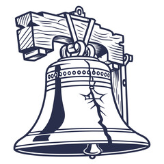 Liberty bell  icon perfect for patriotic projects and digital design use.