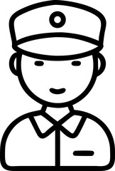 Cartoon character illustration of a business man in a hat icon