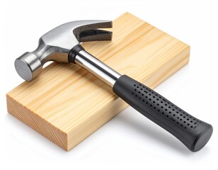 Hammer on Wooden Block for Carpentry and Construction Projects