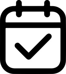 Calendar Marks. Vector Icon of check mark Inside calendar