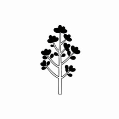 Naklejka premium Simple Black and White Illustration of a Stylized Tree