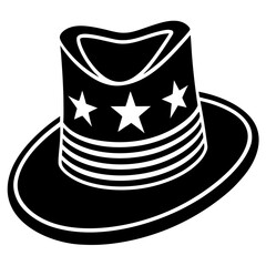 Uncle Sam hat  icon perfect for patriotic projects and digital design use.