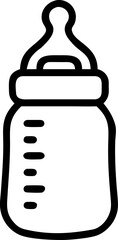 Vector illustration of a bottle of water and milk with a business travel icon