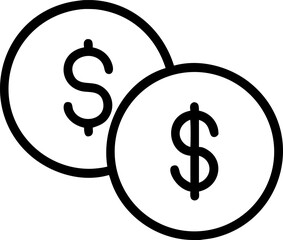 A golden dollar sign vector, a symbol of finance and wealth, on a clean white background, perfect for a business icon or button