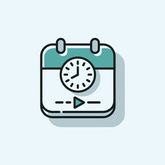 Obraz premium Calendar and Clock Icon Meeting Deadline or Time Management