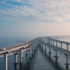 modern cross-sea bridge over the sea