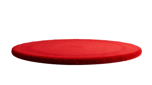 Red round carpet isolated on transparent background
