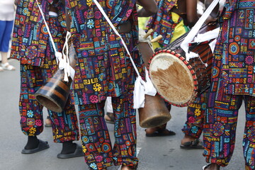 Folk musicians from Kenya during a parade
