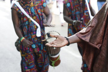 Folk musicians from Kenya during a parade