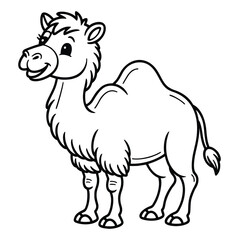 Fototapeta premium Camel Illustration: A charming cartoon camel illustration, depicted with a simple, clean style, perfect for various design applications.