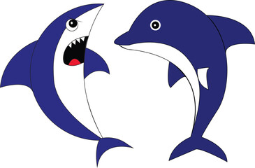 Dolphin jumping vector