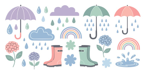 Charming Vector Illustration with Soft Colors and Simple Shapes for Various Creative Projects