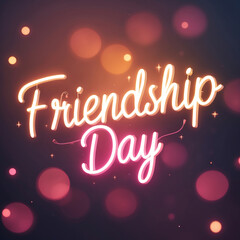 Cinematic Glow Friendship Day Typography Banner