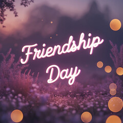 Cinematic Glow Friendship Day Typography Banner