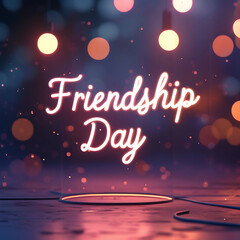 Cinematic Glow Friendship Day Typography Banner
