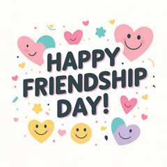 Happy Friendship Day Flat Vector Typography Poster