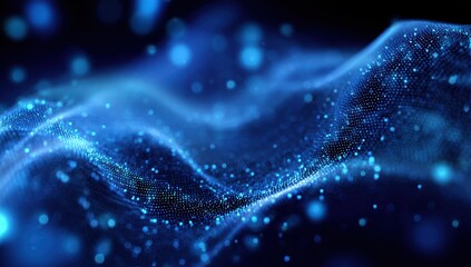 Abstract Blue Dot Wave Pattern Design